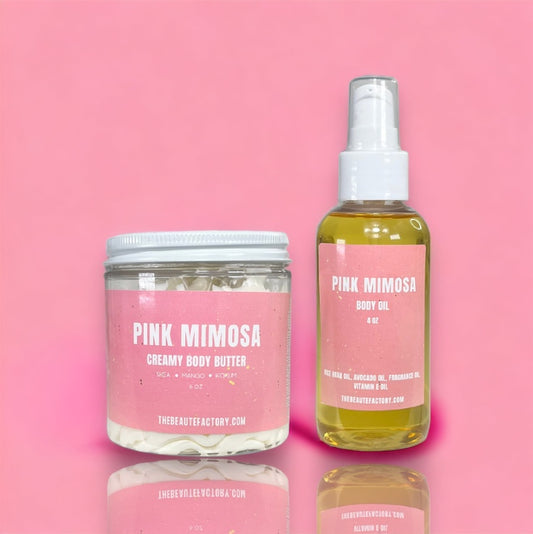 Pink Mimosa Body Butter & Oil Set