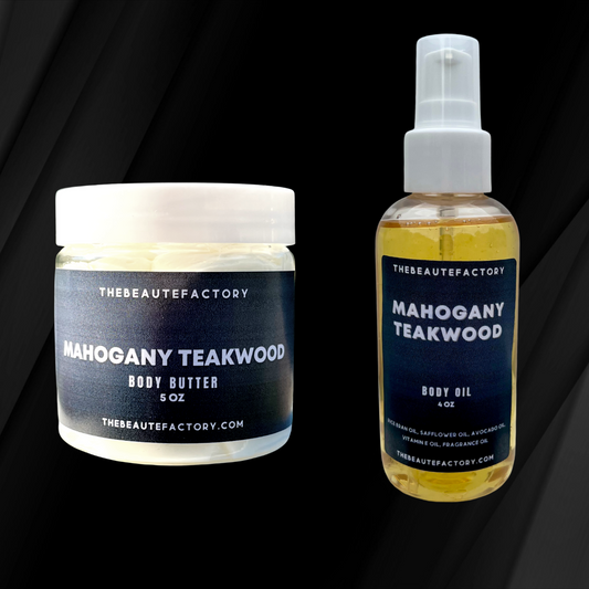 Mahogany Teakwood Body Butter & Oil Set
